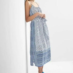 Gap Maxi Boho Floral Blue and White Dress size L